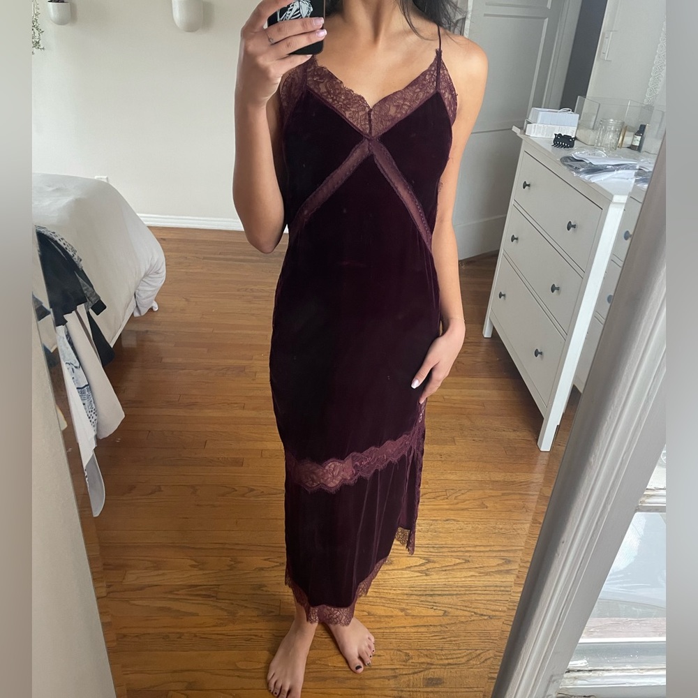 Allsaints velvet midi dress
